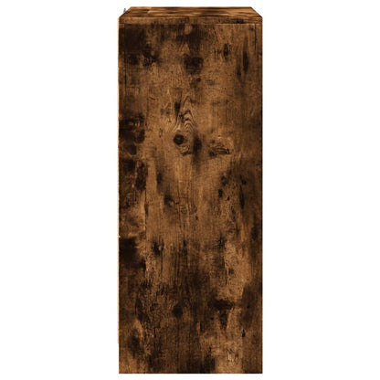 Dressoir met LED 77x34x85 cm bewerkt hout gerookt eikenkleurig