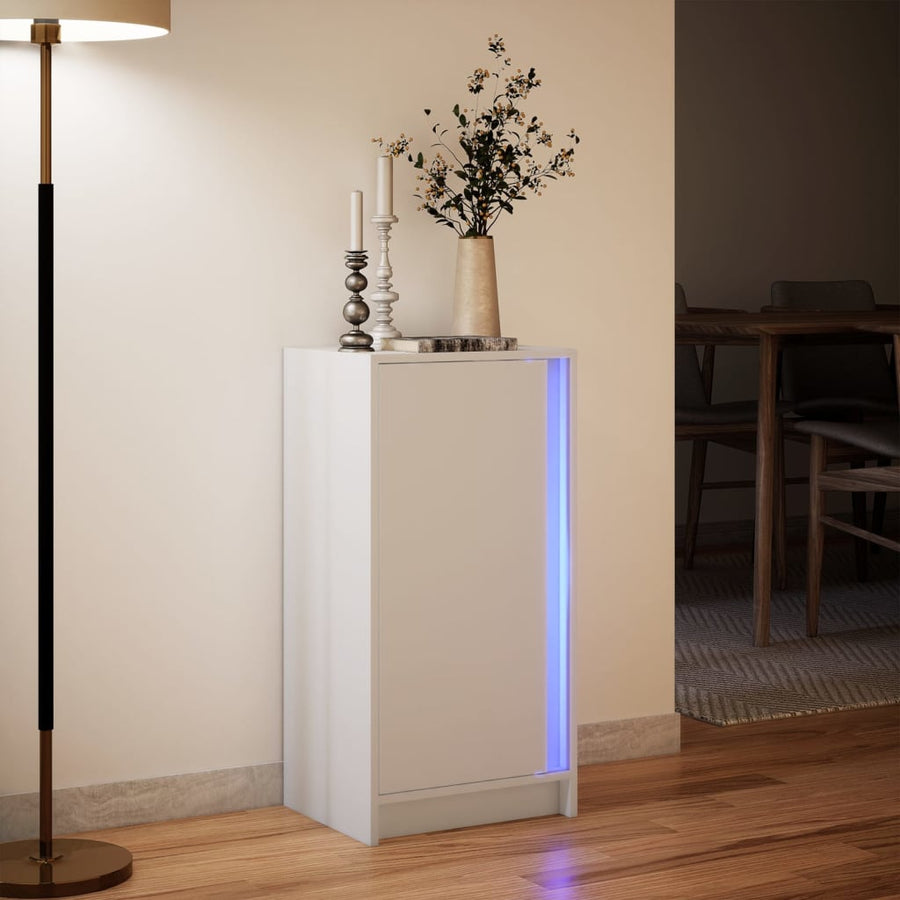 Dressoir met LED 42,5x34x85 cm bewerkt hout wit