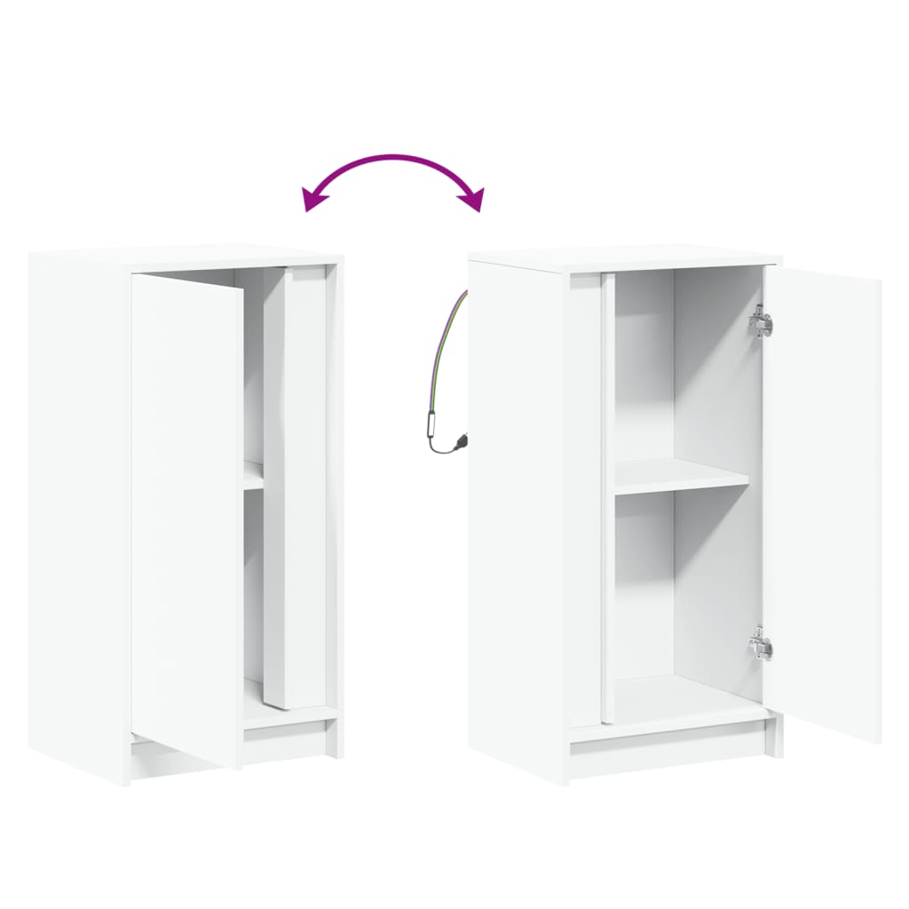 Dressoir met LED 42,5x34x85 cm bewerkt hout wit