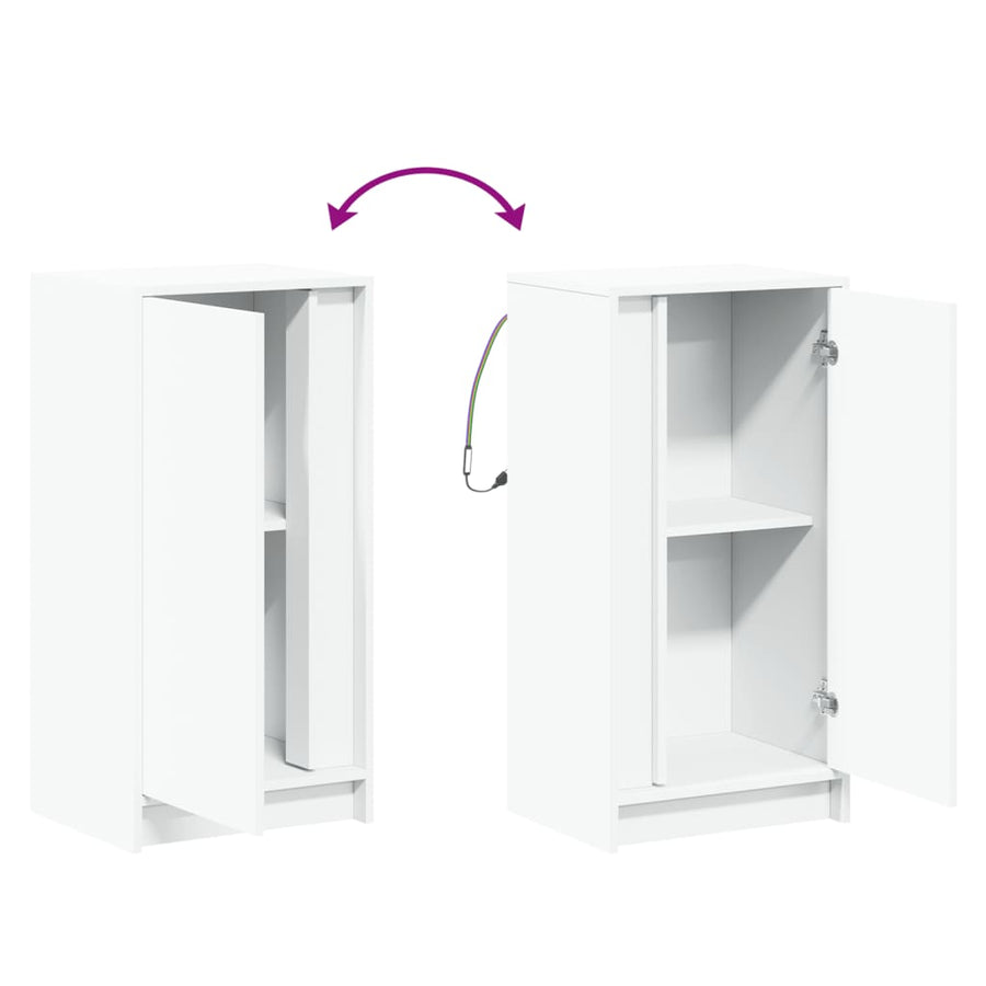 Dressoir met LED 42,5x34x85 cm bewerkt hout wit