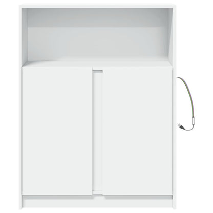 Dressoir met LED 77x34x100 cm bewerkt hout wit