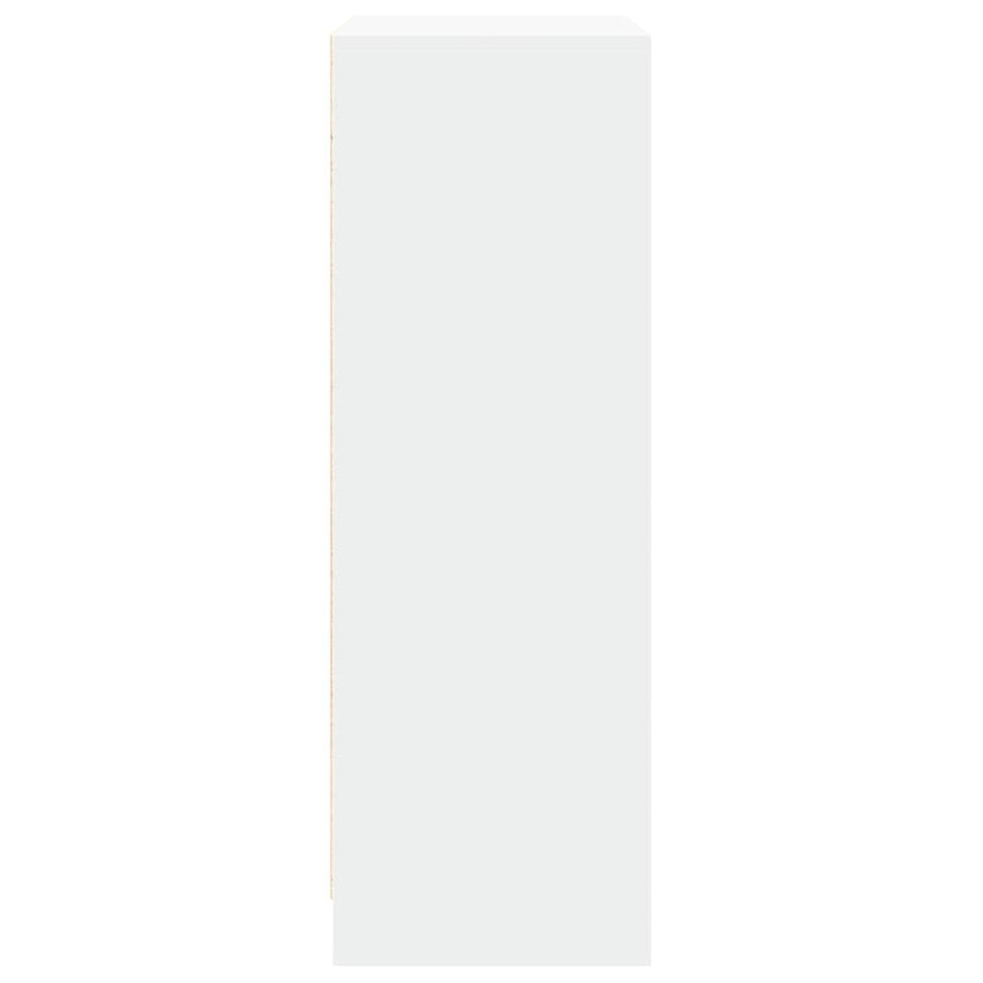 Dressoir met LED 77x34x100 cm bewerkt hout wit