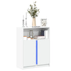 Dressoir 77x34x100 cm bewerkt hout wit LED