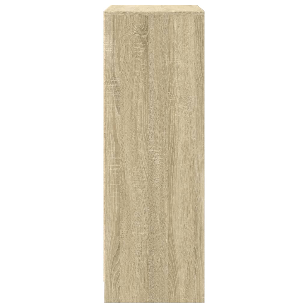 Dressoir met LED 77x34x100 cm bewerkt hout sonoma eikenkleurig
