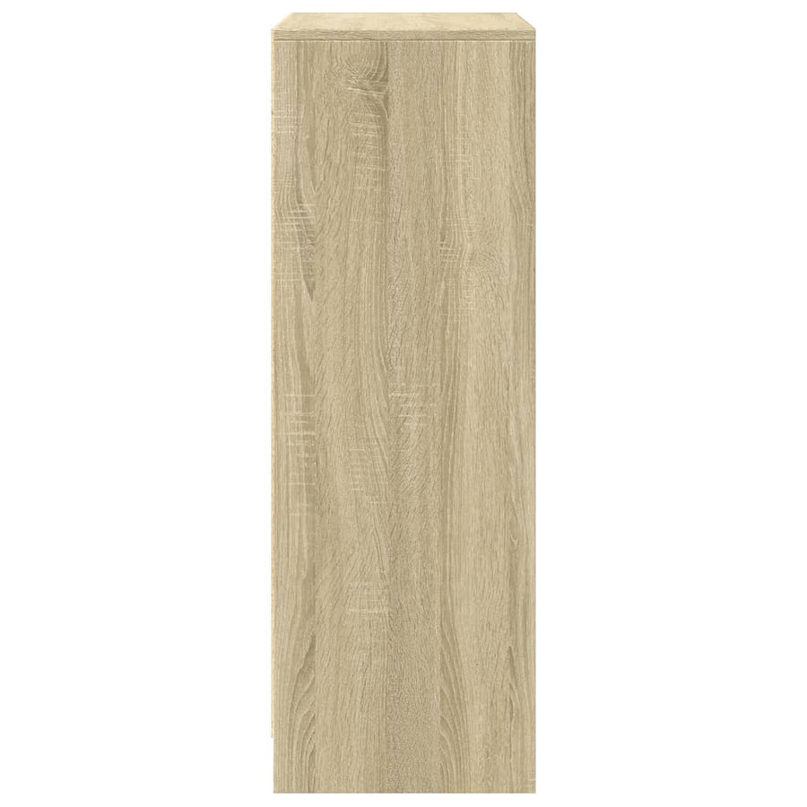 Dressoir met LED 77x34x100 cm bewerkt hout sonoma eikenkleurig