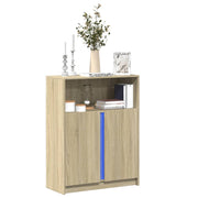 Dressoir 77x34x100 cm bewerkt hout sonoma eikenkleurig