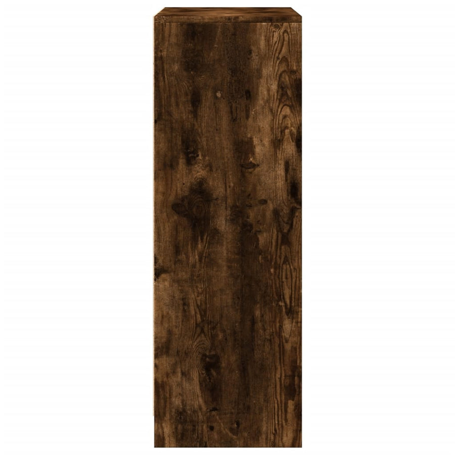 Dressoir met LED 77x34x100 cm bewerkt hout gerookt eikenkleurig