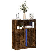 Dressoir 77x34x100 cm bewerkt hout gerookt eikenkleurig