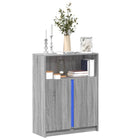 Sideboard with LED 77x34x100 cm engineered wood grey Sonoma oak