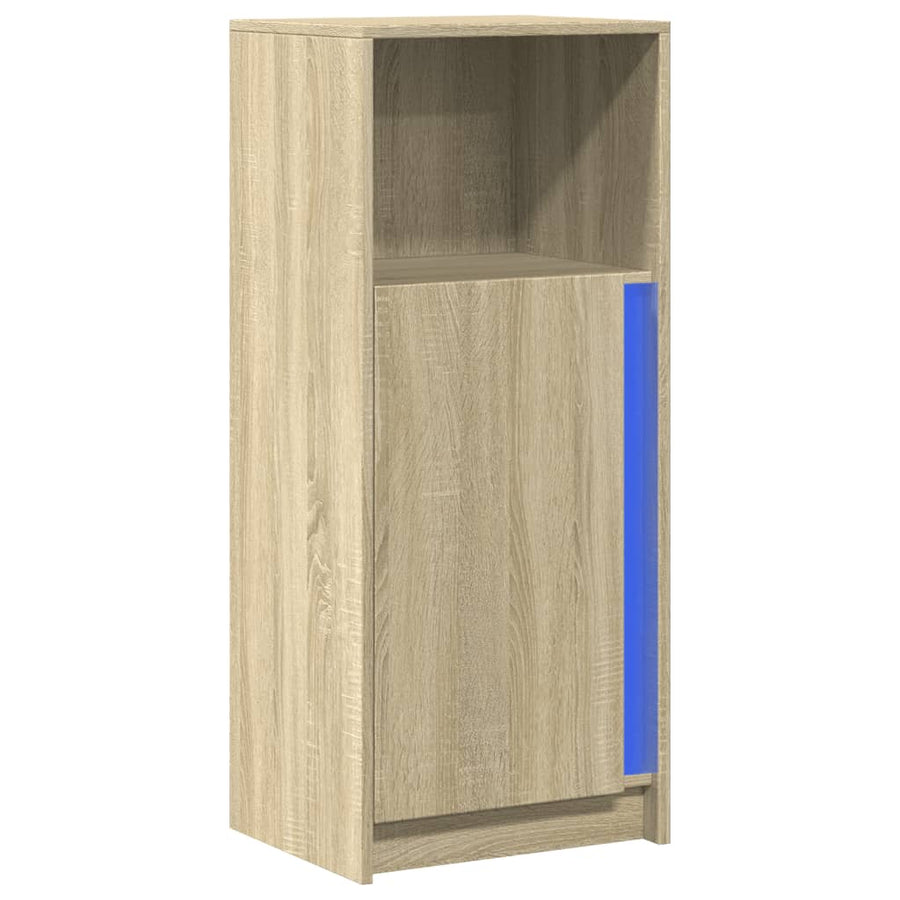 Dressoir met LED 42,5x34x100 cm bewerkt hout sonoma eikenkleur