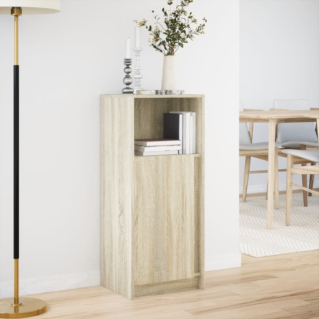 Dressoir met LED 42,5x34x100 cm bewerkt hout sonoma eikenkleur