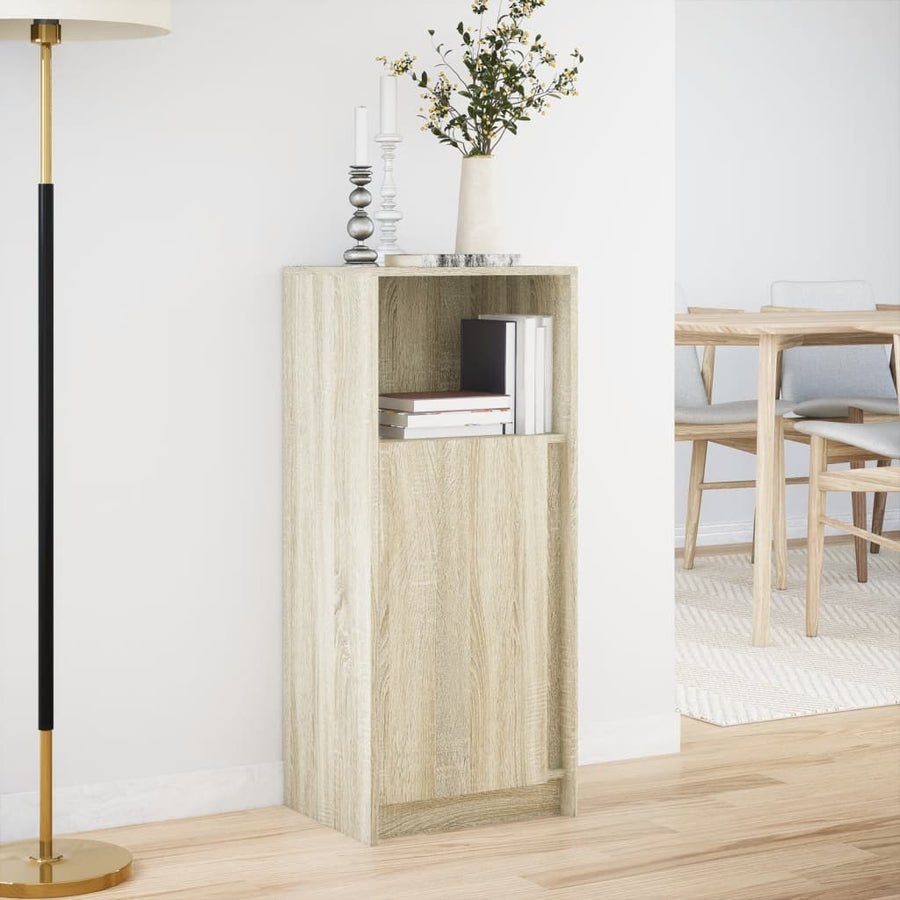 Dressoir met LED 42,5x34x100 cm bewerkt hout sonoma eikenkleur