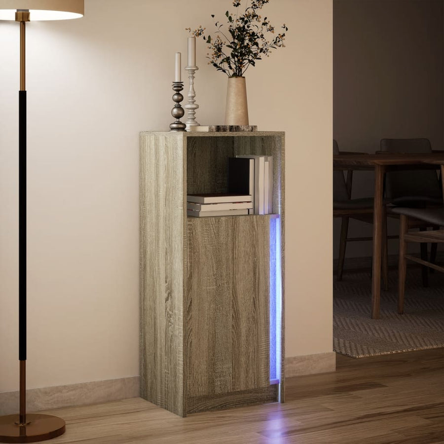 Dressoir met LED 42,5x34x100 cm bewerkt hout sonoma eikenkleur
