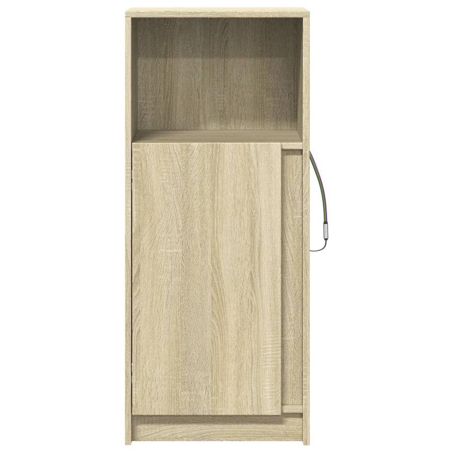 Dressoir met LED 42,5x34x100 cm bewerkt hout sonoma eikenkleur