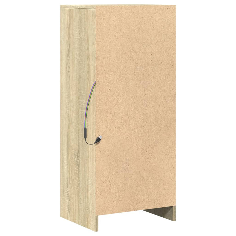 Dressoir met LED 42,5x34x100 cm bewerkt hout sonoma eikenkleur