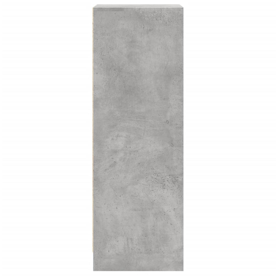 Dressoir met LED 42,5x34x100 cm bewerkt hout betongrijs