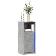 Dressoir 42,5x34x100 cm betongrijs bewerkt hout LED