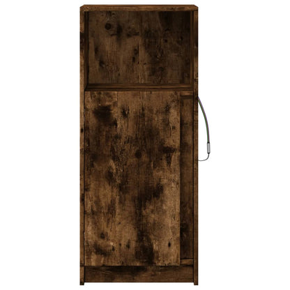 Dressoir met LED 42,5x34x100 cm bewerkt hout gerookt eikenkleur