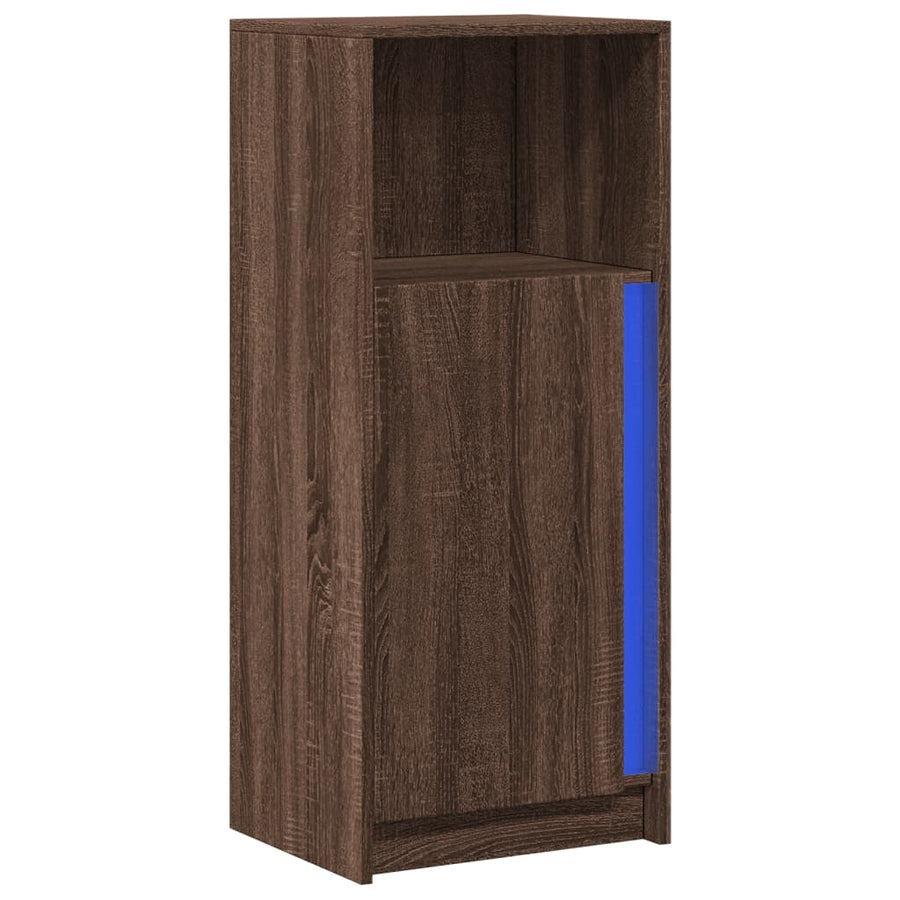 Dressoir met LED 42,5x34x100 cm bewerkt hout bruin eikenkleur