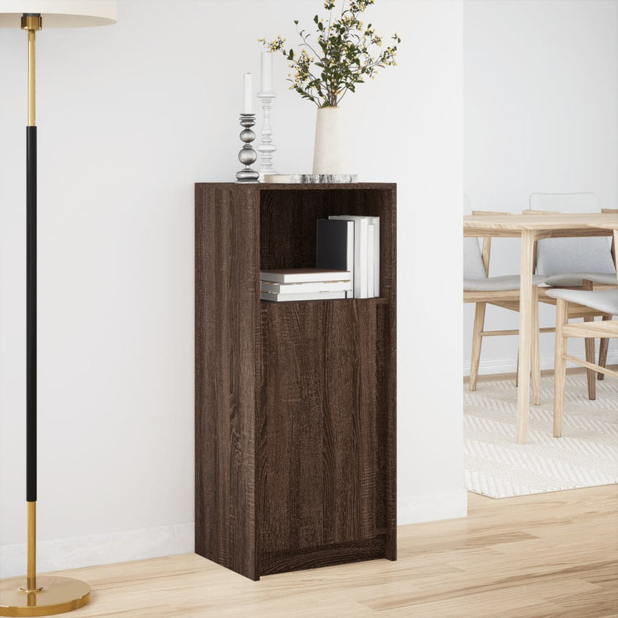 Dressoir met LED 42,5x34x100 cm bewerkt hout bruin eikenkleur