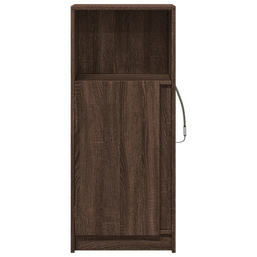 Dressoir met LED 42,5x34x100 cm bewerkt hout bruin eikenkleur