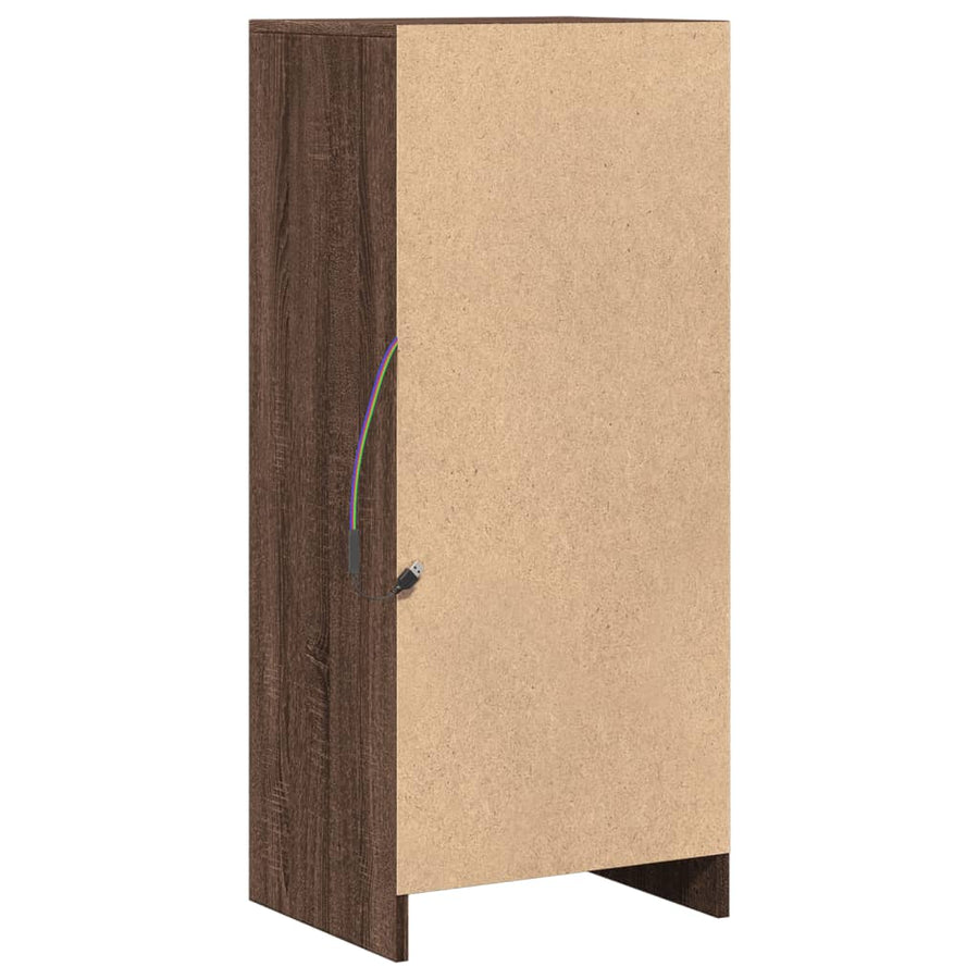 Dressoir met LED 42,5x34x100 cm bewerkt hout bruin eikenkleur