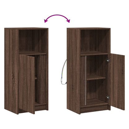 Dressoir met LED 42,5x34x100 cm bewerkt hout bruin eikenkleur