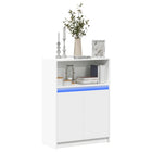 Dressoir 72x34x100 cm bewerkt hout wit LED