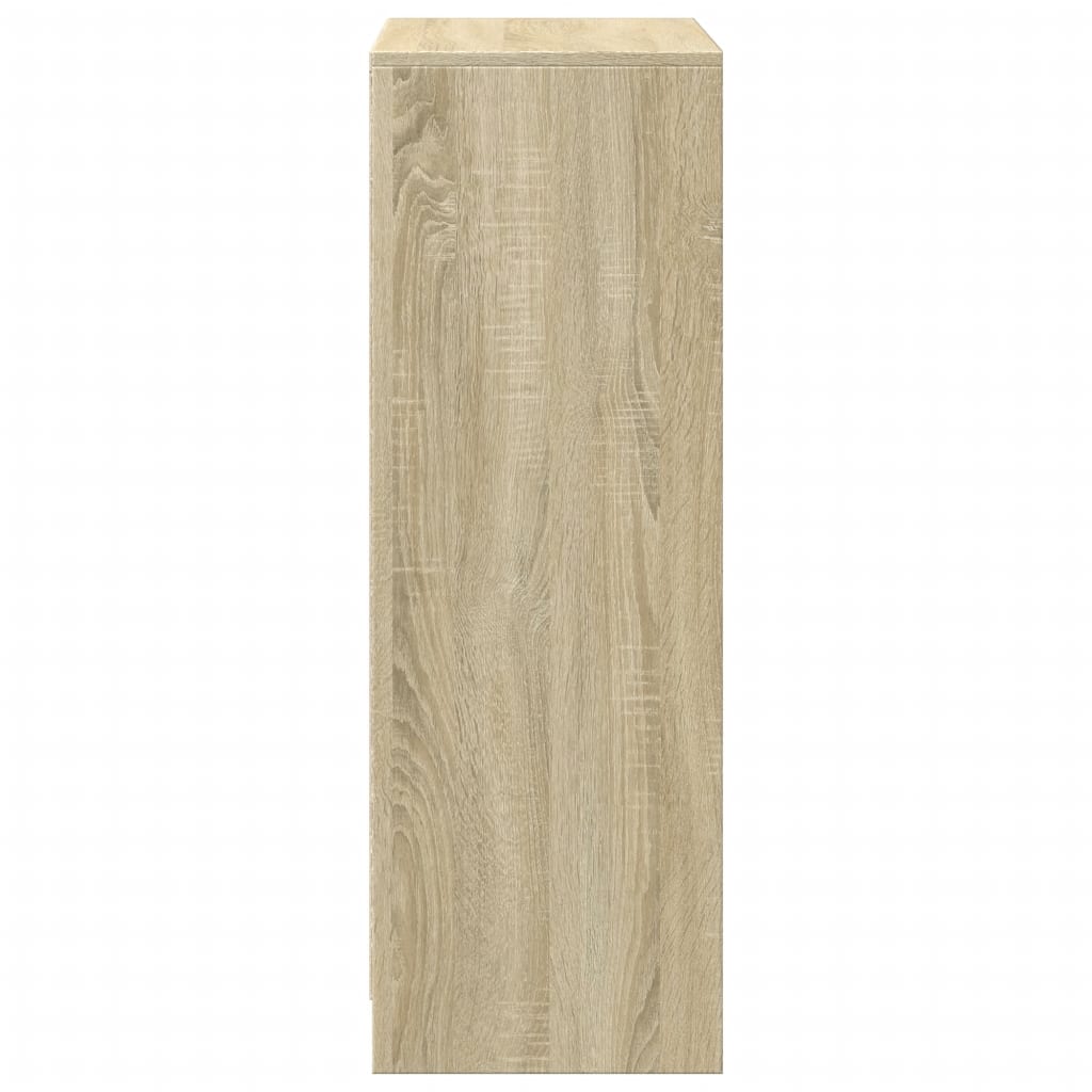 Dressoir met LED 72x34x100 cm bewerkt hout sonoma eikenkleurig