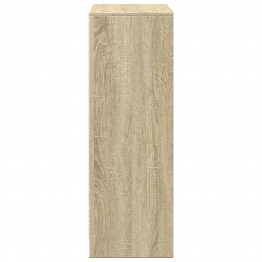 Dressoir met LED 72x34x100 cm bewerkt hout sonoma eikenkleurig