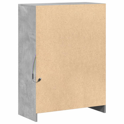 Dressoir met LED 72x34x100 cm bewerkt hout betongrijs