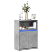 Dressoir 72x34x100 cm bewerkt hout betongrijs LED
