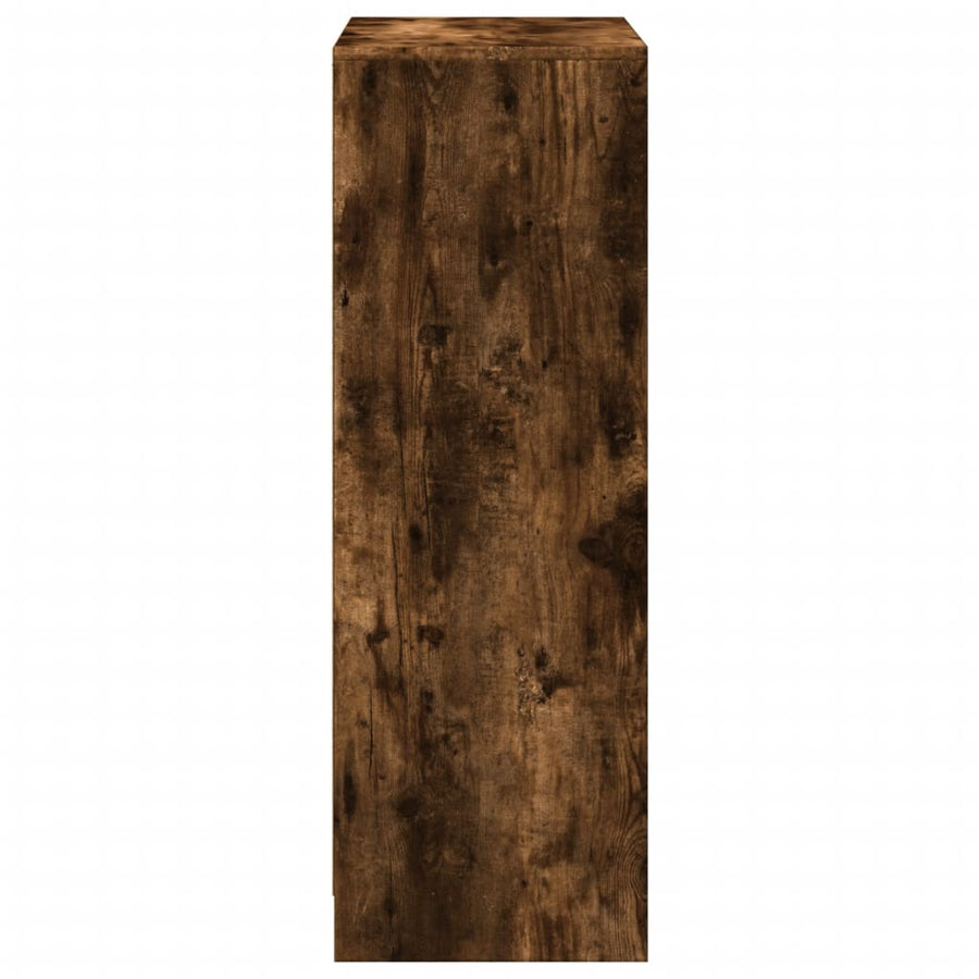 Dressoir met LED 72x34x100 cm bewerkt hout gerookt eikenkleurig