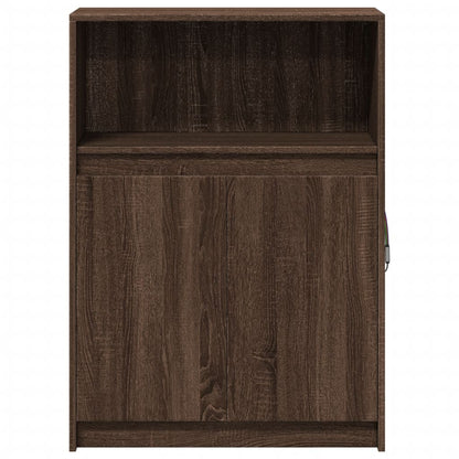 Dressoir met LED 72x34x100 cm bewerkt hout bruin eikenkleur