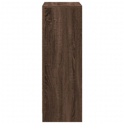 Dressoir met LED 72x34x100 cm bewerkt hout bruin eikenkleur