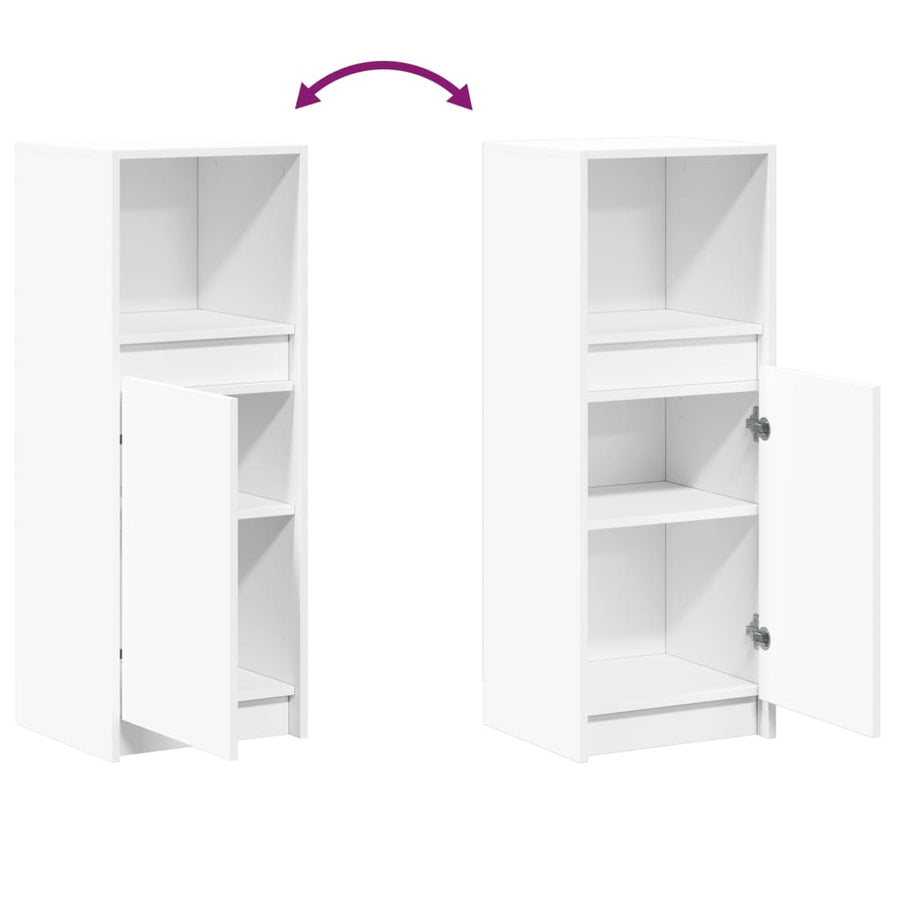 Dressoir met LED 38x34x100 cm bewerkt hout wit