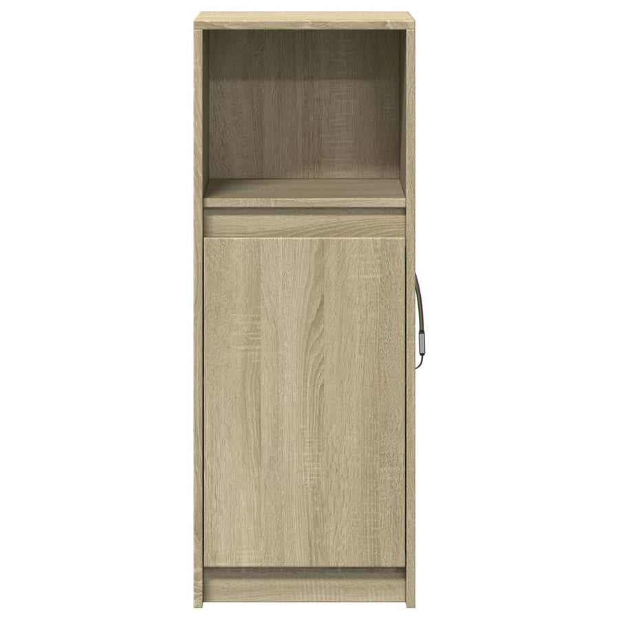 Dressoir met LED 38x34x100 cm bewerkt hout sonoma eikenkleurig
