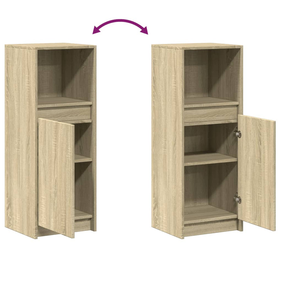 Dressoir met LED 38x34x100 cm bewerkt hout sonoma eikenkleurig