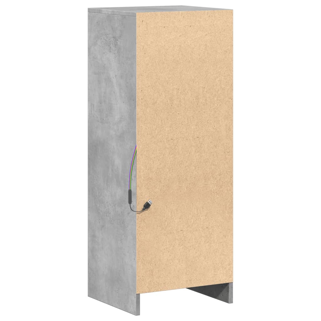 Dressoir met LED 38x34x100 cm bewerkt hout betongrijs