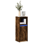 Sideboard with LED 38x34x100 cm engineered wood smoked oak