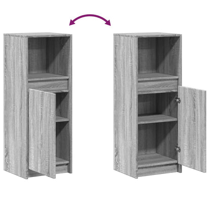 Dressoir met LED 38x34x100 cm bewerkt hout grijs sonoma eiken