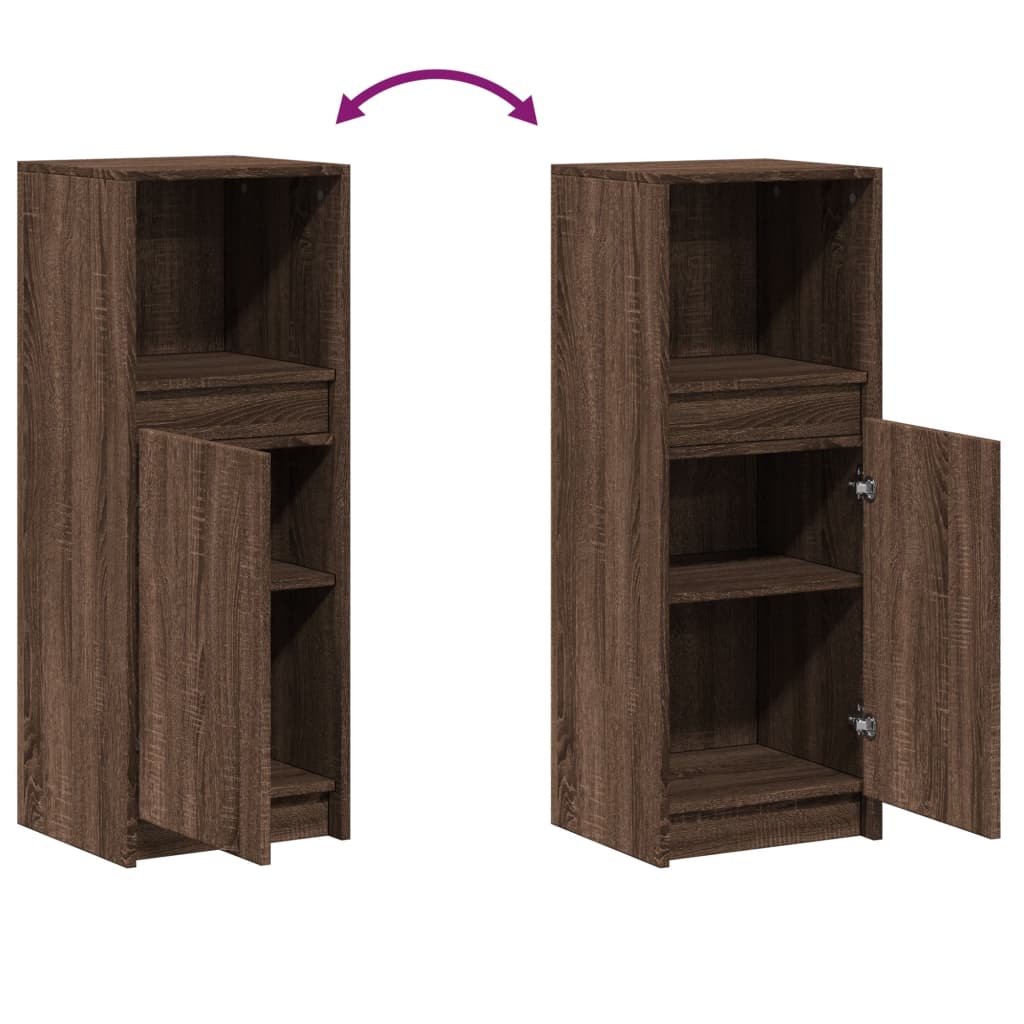 Dressoir met LED 38x34x100 cm bewerkt hout bruin eikenkleur