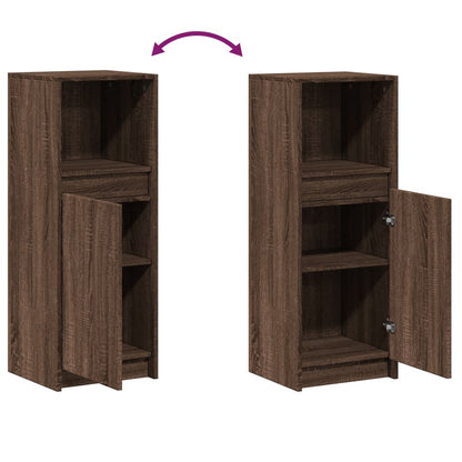 Dressoir met LED 38x34x100 cm bewerkt hout bruin eikenkleur