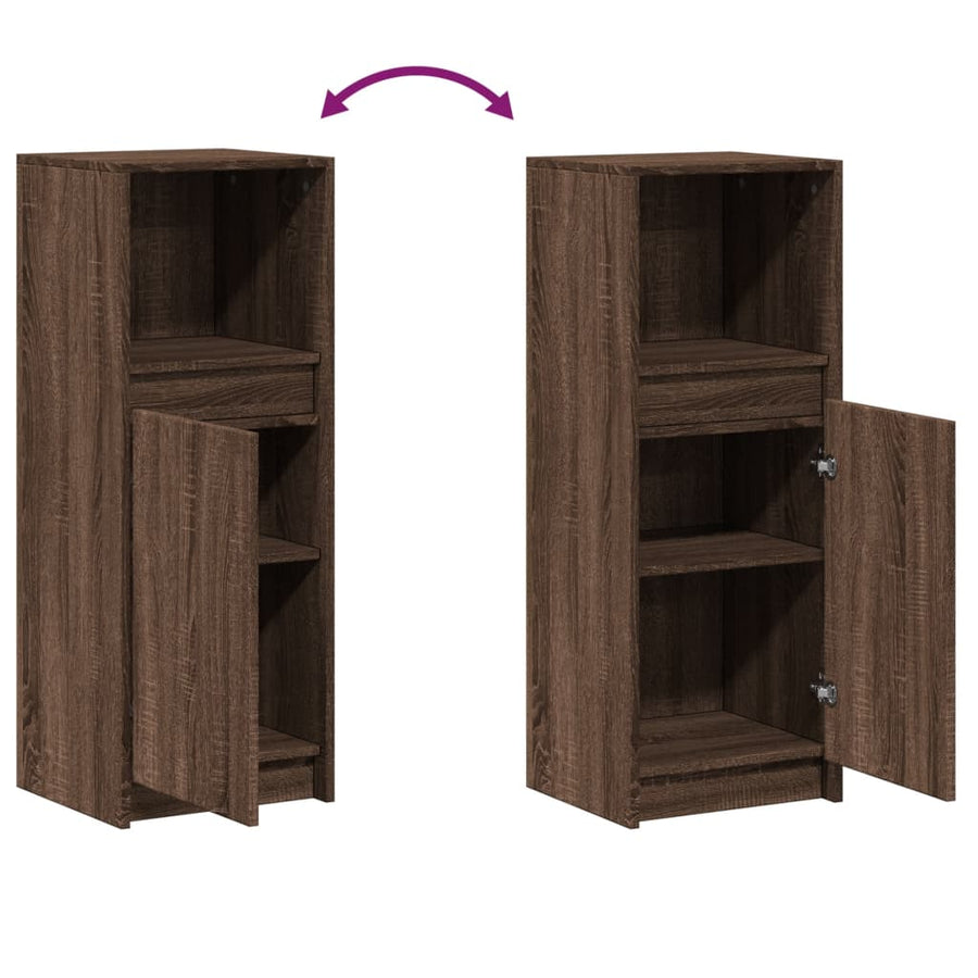 Dressoir met LED 38x34x100 cm bewerkt hout bruin eikenkleur