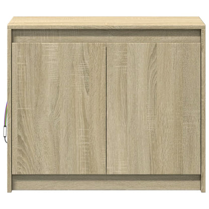 Dressoir met LED 72x34x61 cm bewerkt hout sonoma eikenkleurig