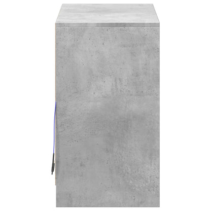 Dressoir met LED 72x34x61 cm bewerkt hout betongrijs