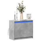 Sideboard with LED 72x34x61 cm engineered wood concrete grey