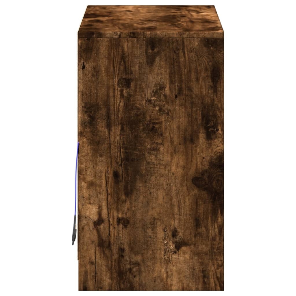 Dressoir met LED 72x34x61 cm bewerkt hout gerookt eikenkleurig