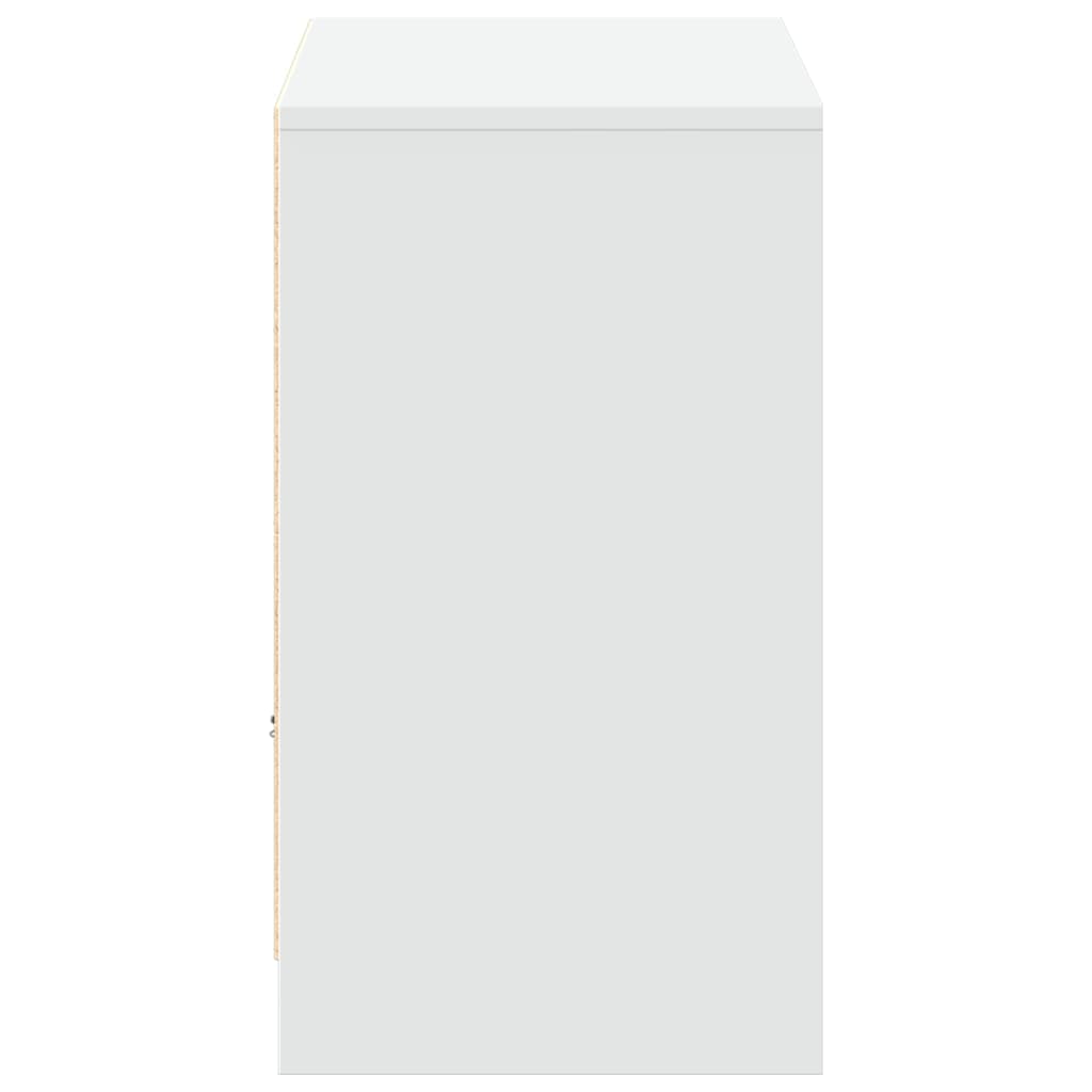 Tv-meubel met LED 91x34x61 cm bewerkt hout wit