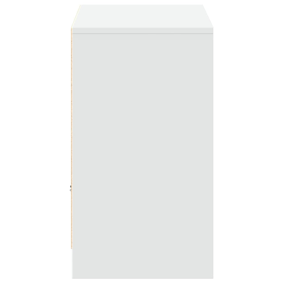 Tv-meubel met LED 91x34x61 cm bewerkt hout wit